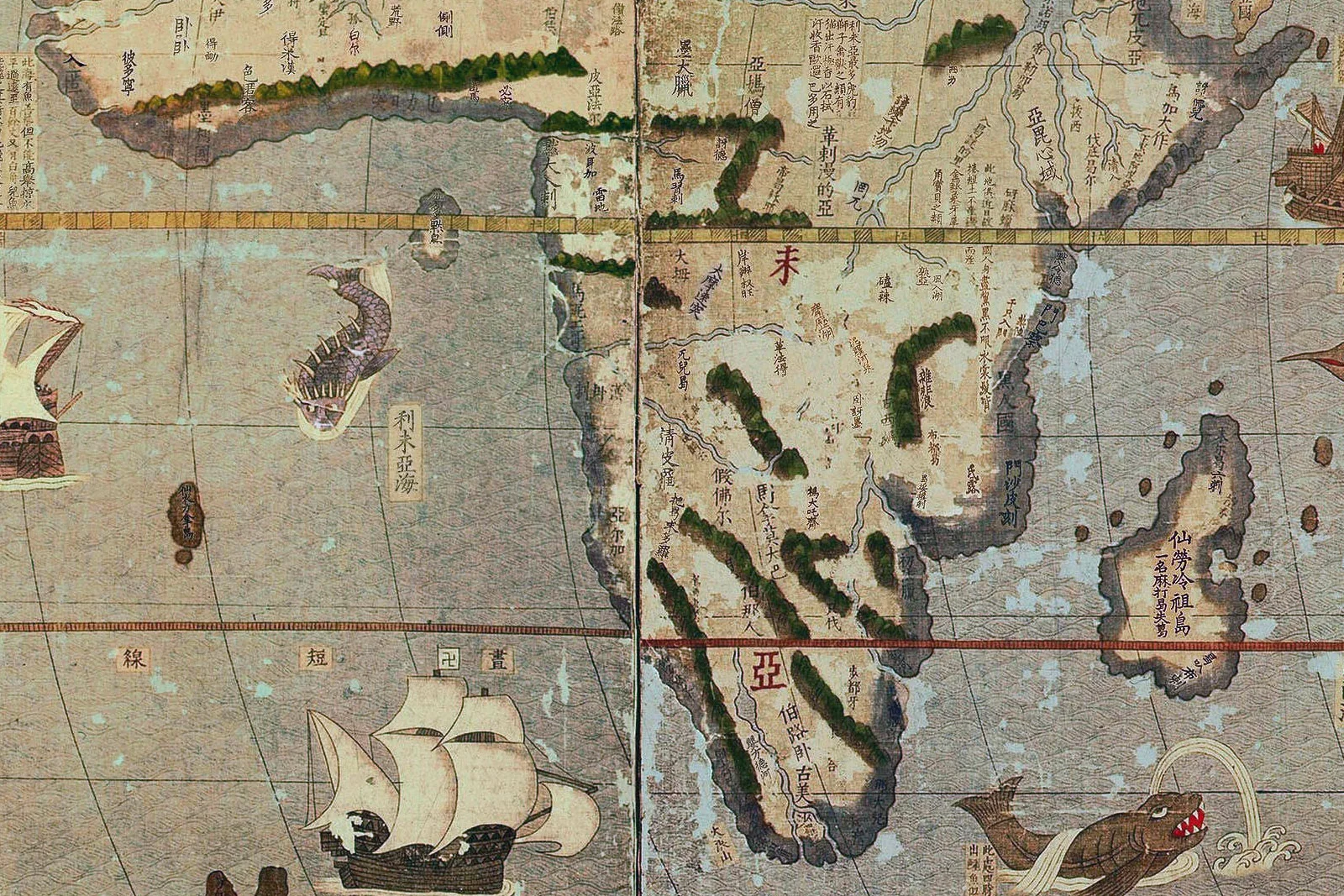 坤舆万国全图（韩国藏本） - 国画作品高清大图下载- 集古作网