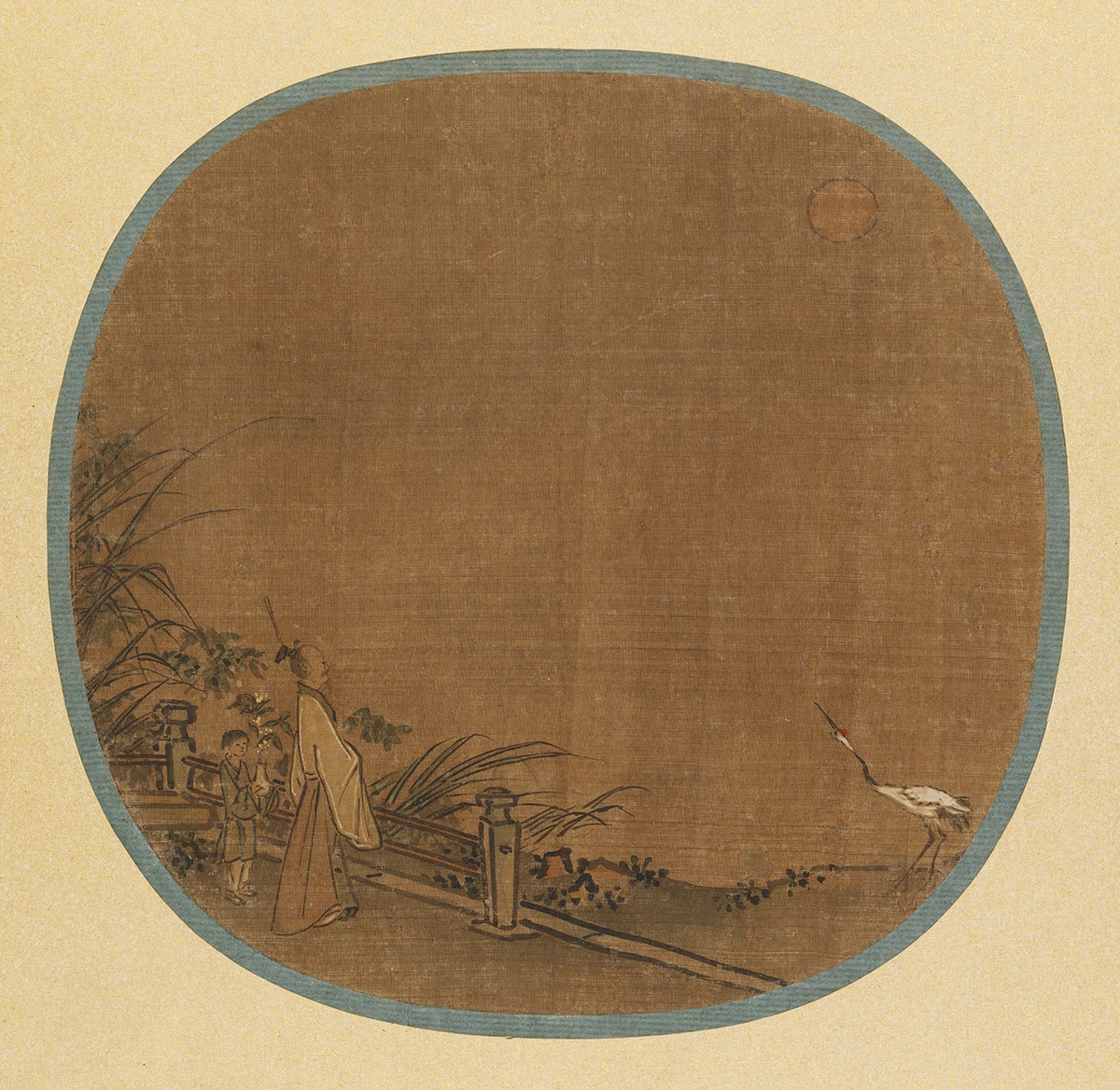 马麟月景山水人物画《林和靖图》