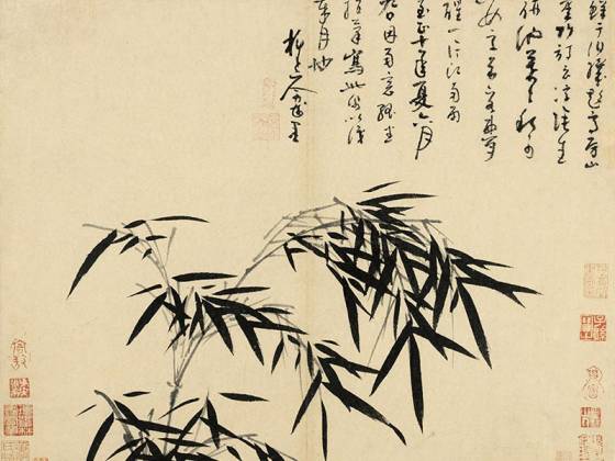 吴镇水墨竹《一片江南雨》页