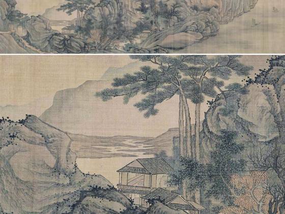 高岑山水画《秋山归帆图》卷