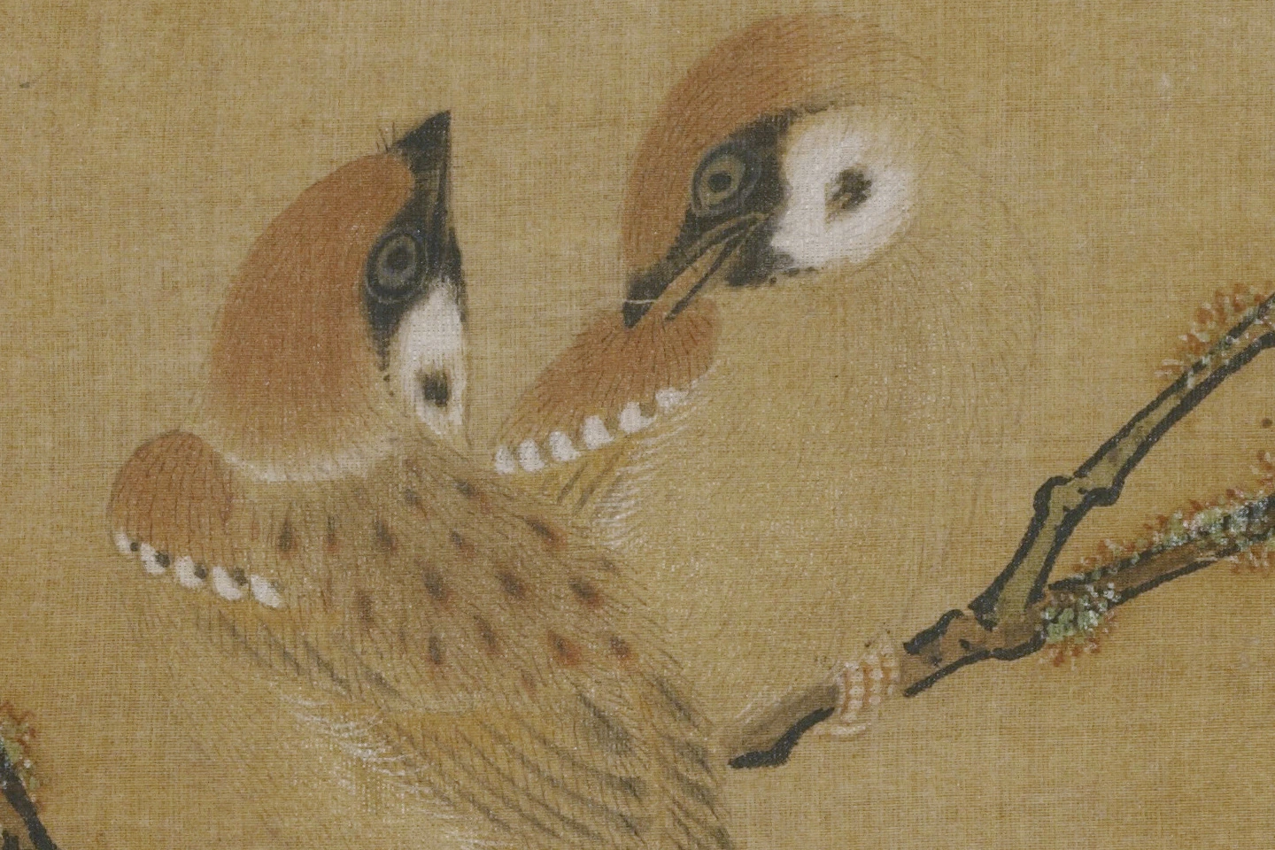 传南宋马麟花鸟画《梅花双雀图》 - 国画作品高清大图下载- 集古作网