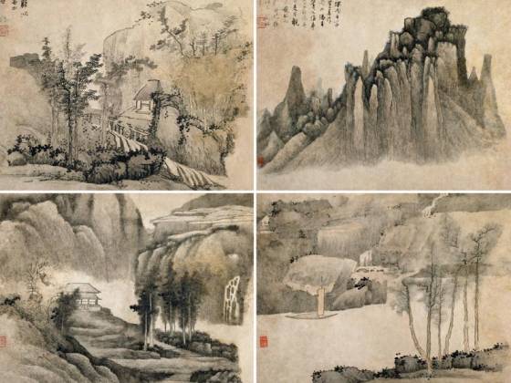清龚贤《四景山水》