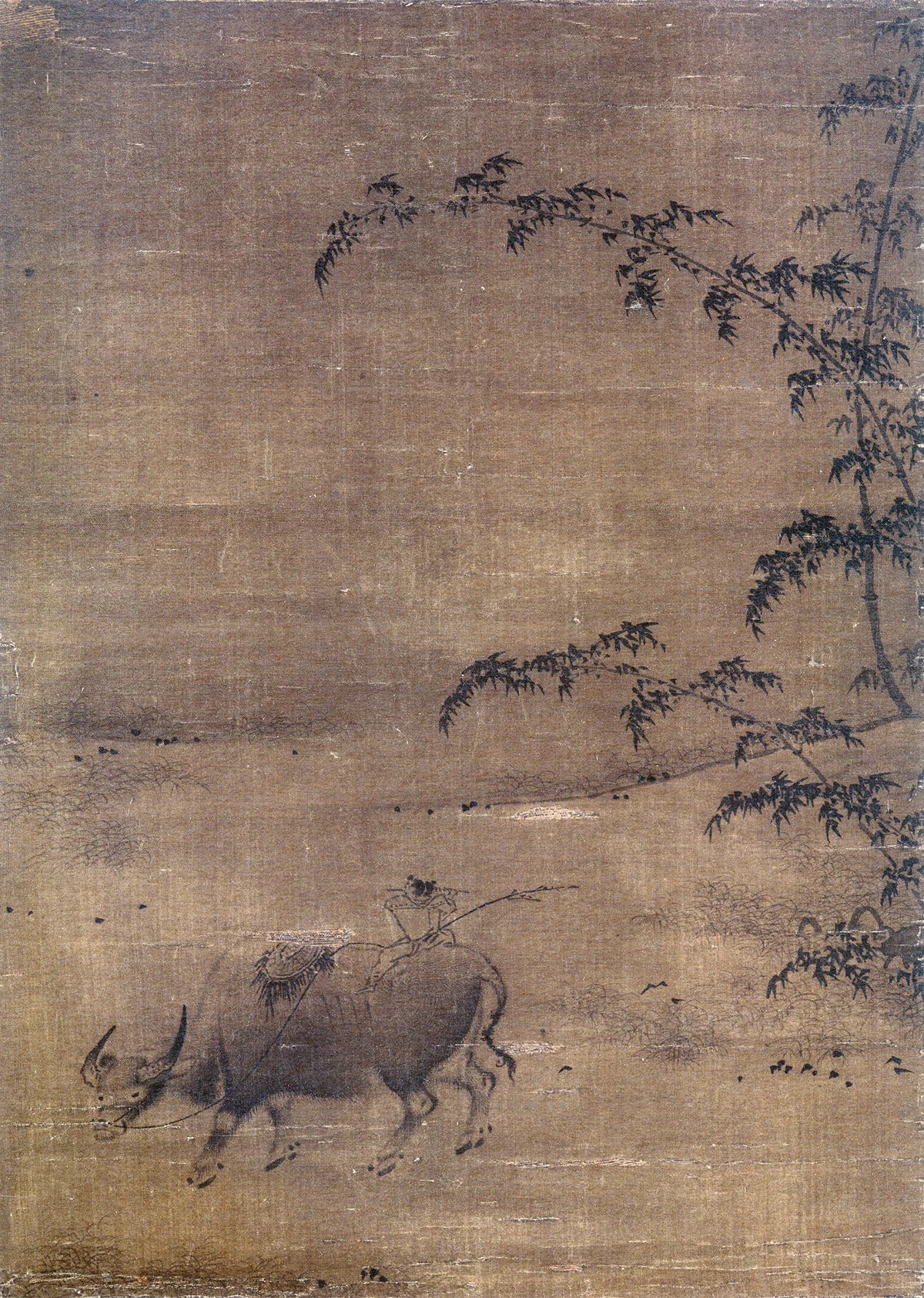 传南宋马麟《牧童图》