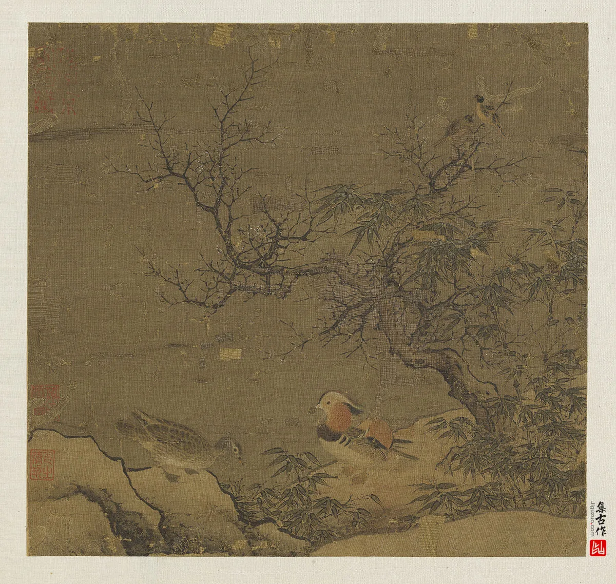 北宋惠崇《寒林鸳鸟图》页