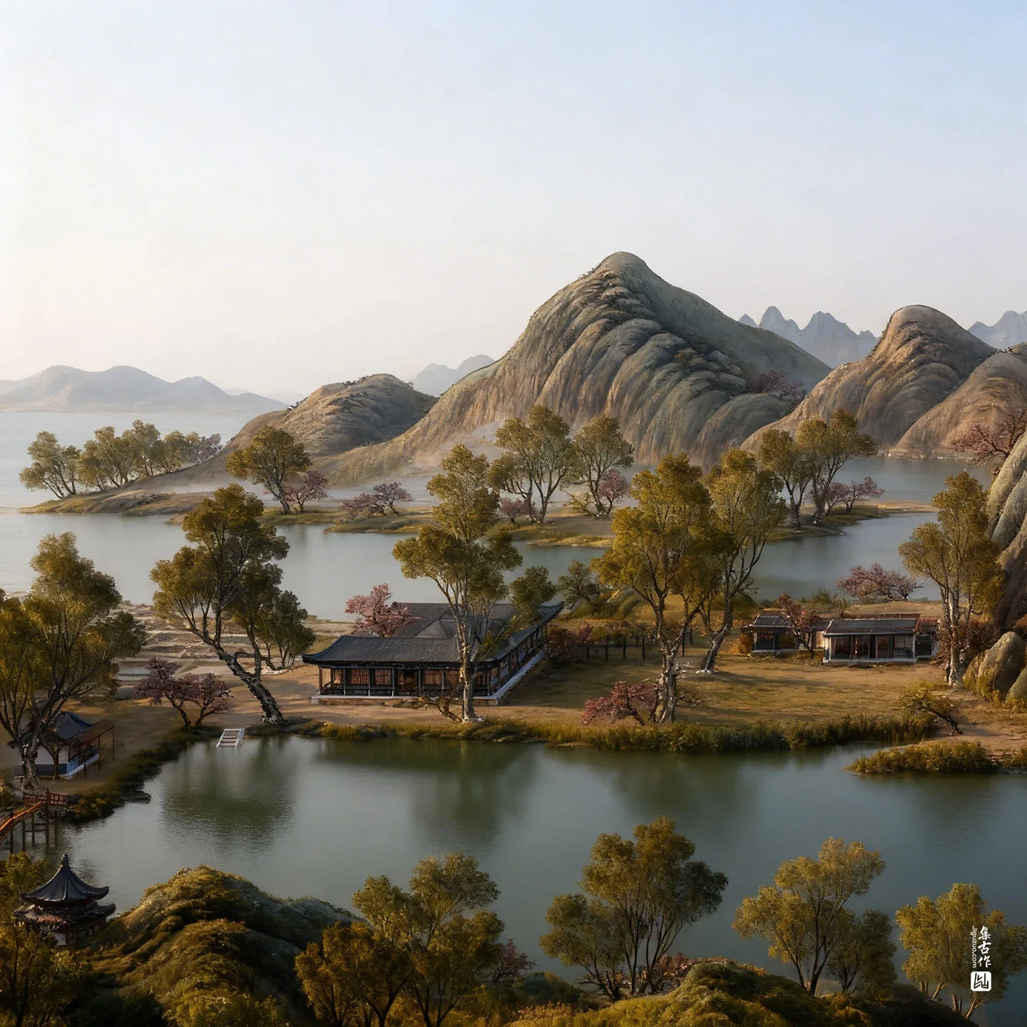 圆明园四十景图·澹泊宁静实景图