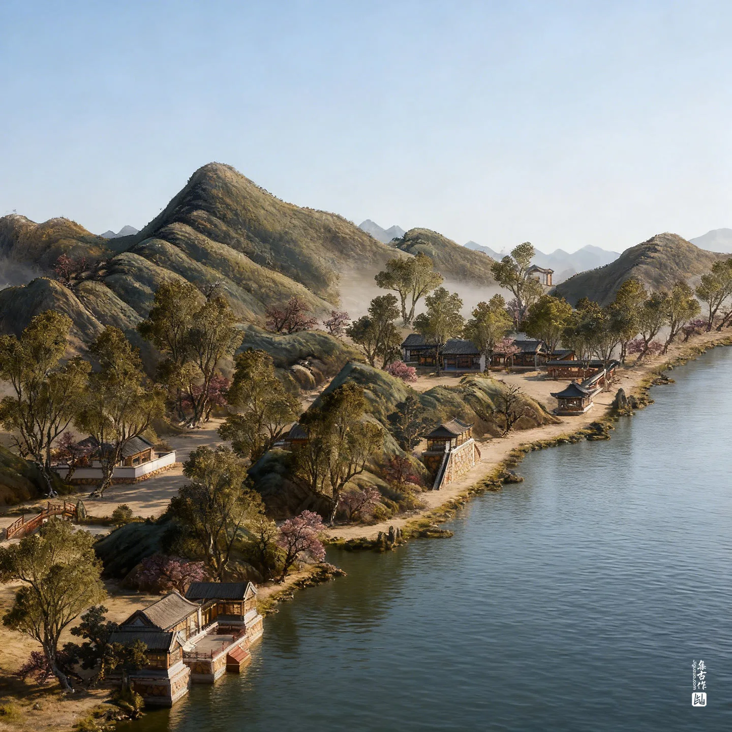 圆明园四十景图·澡身浴德实景图