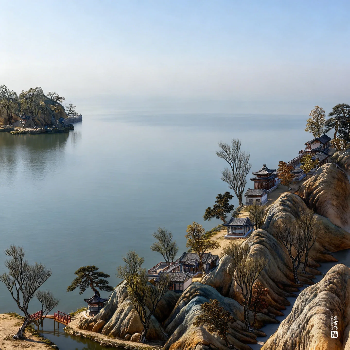 圆明园四十景图·接秀山房实景图