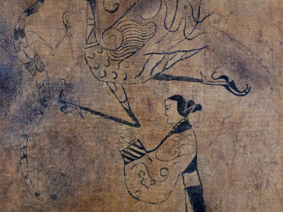 战国帛画《人物龙凤帛画》