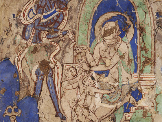 克孜尔千佛洞壁画《须达拿施舍子女图》