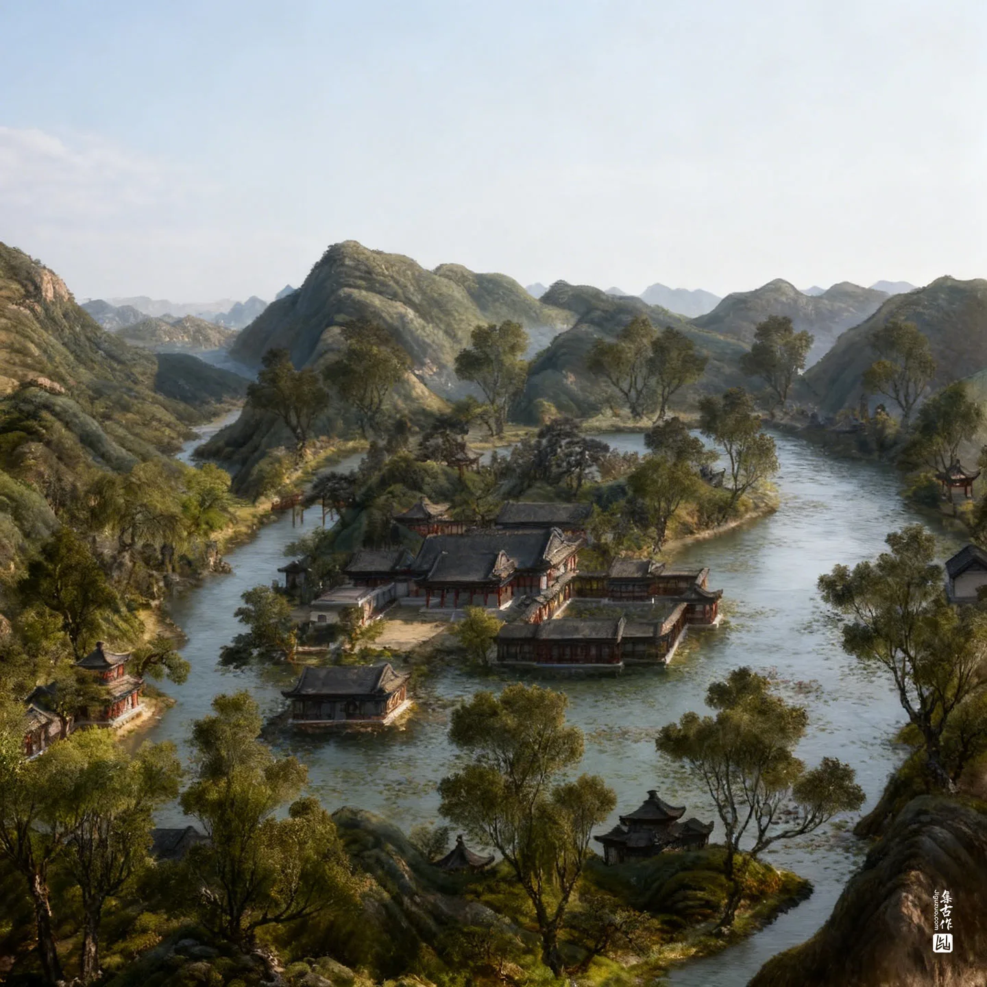 圆明园四十景图·濂溪乐处实景图