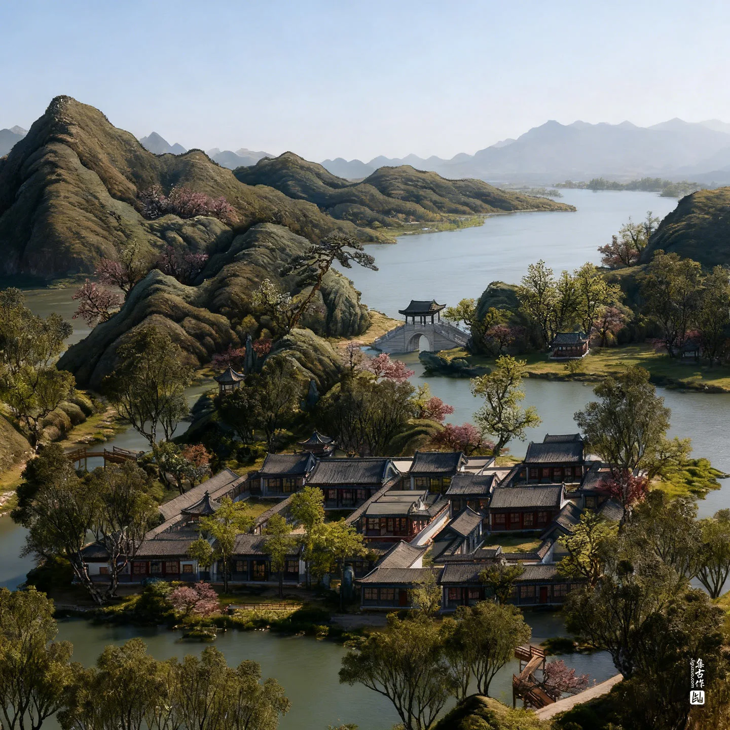 圆明园四十景图·长春仙馆实景图