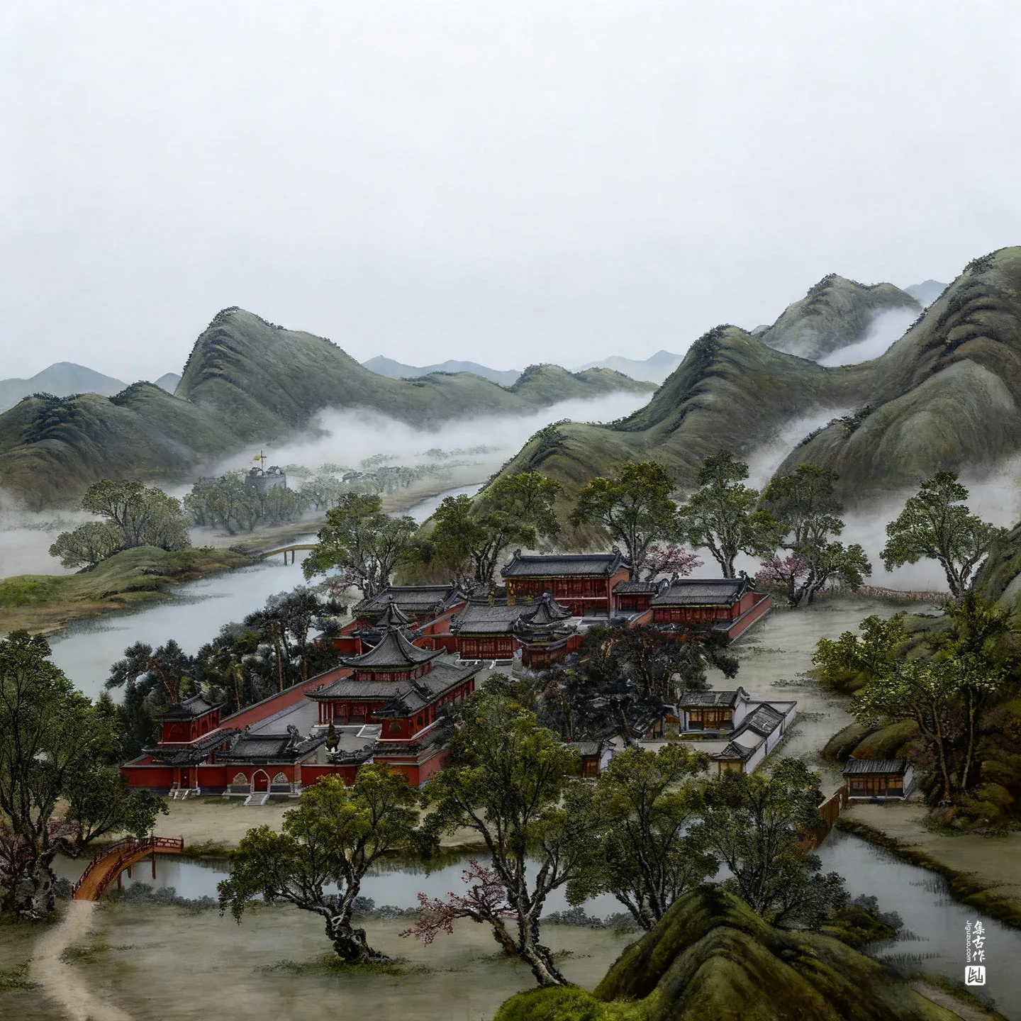 圆明园四十景图·月地云居实景图