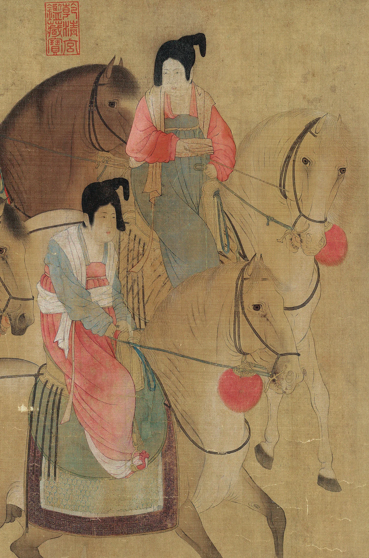 张萱《虢国夫人游春图》高清大图局部