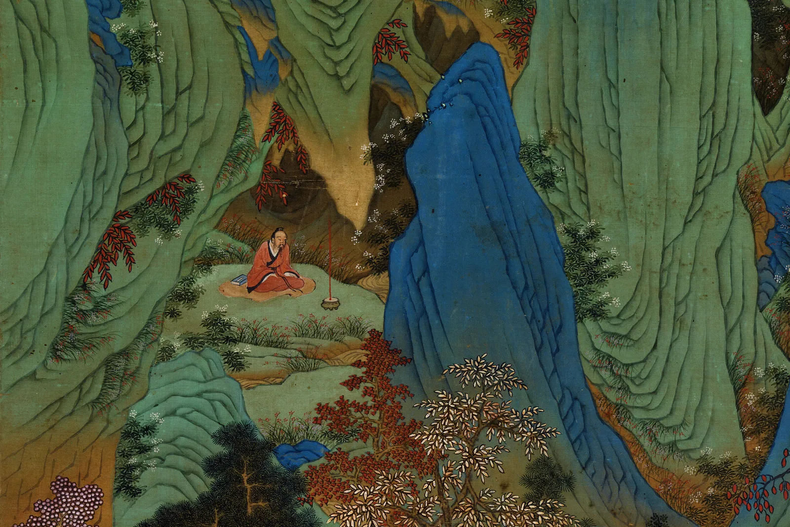 明仇英《仿赵伯驹炼丹图》轴- 国画作品高清大图下载- 集古作网