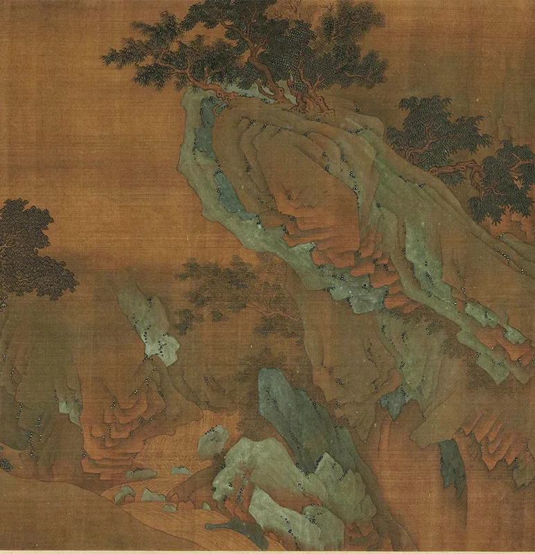 传宋赵伯驹山水人物画《禹王开山图》卷_06