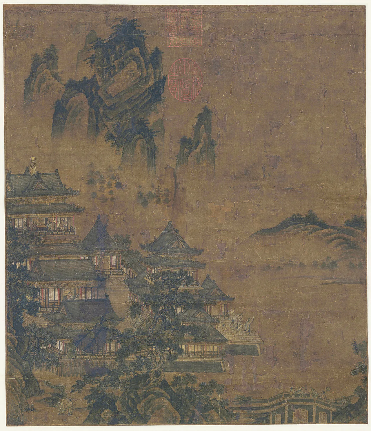 传宋赵伯驹《汉宫春晓图》轴