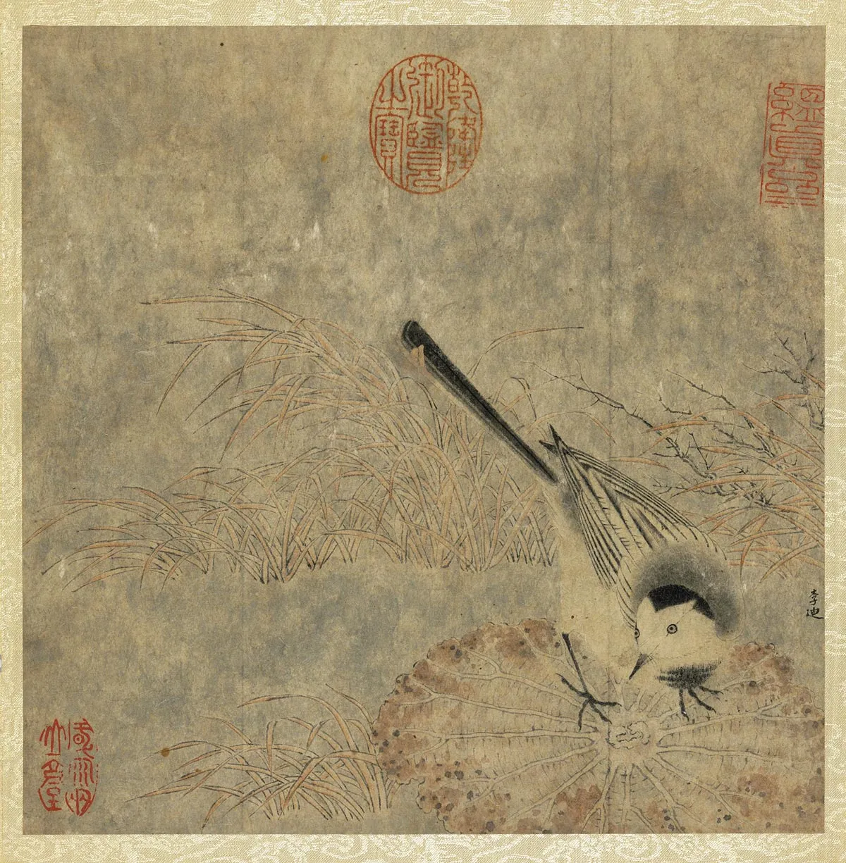 名绘荟萃《宋李迪秋塘水鸟图》页