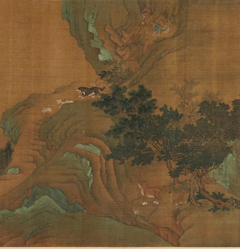 传宋赵伯驹山水人物画《禹王开山图》卷_05