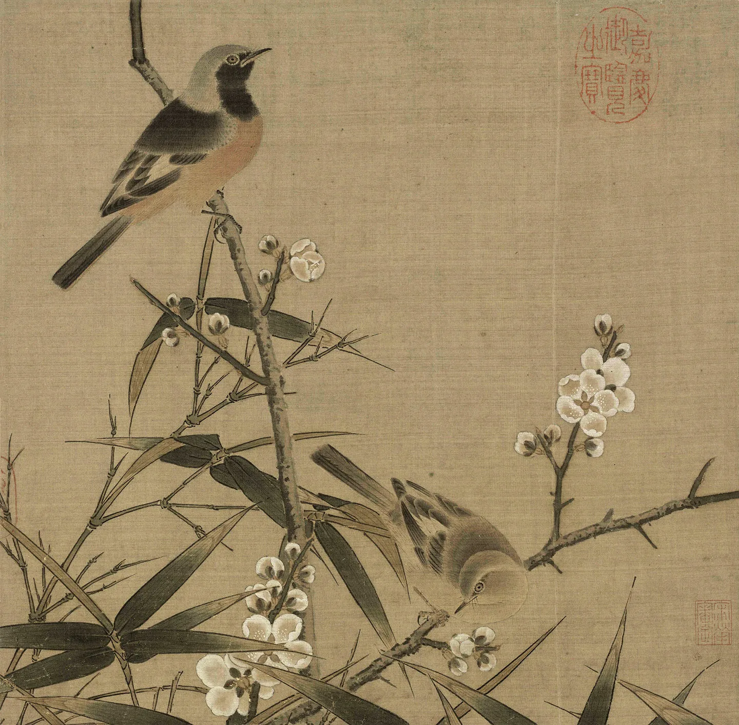 宋人《梅竹双鹊图》页