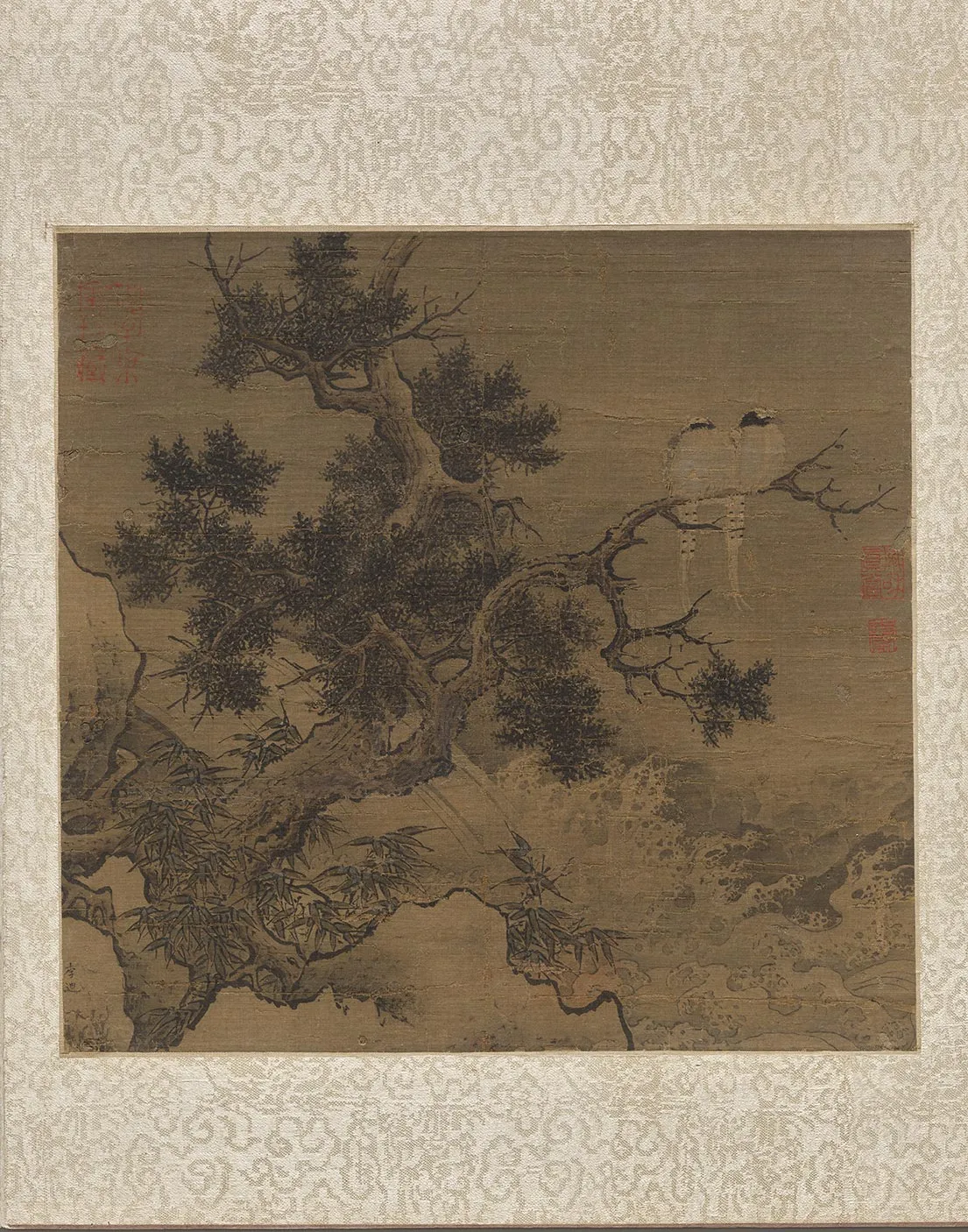 传南宋李迪《宿禽激湍图》页