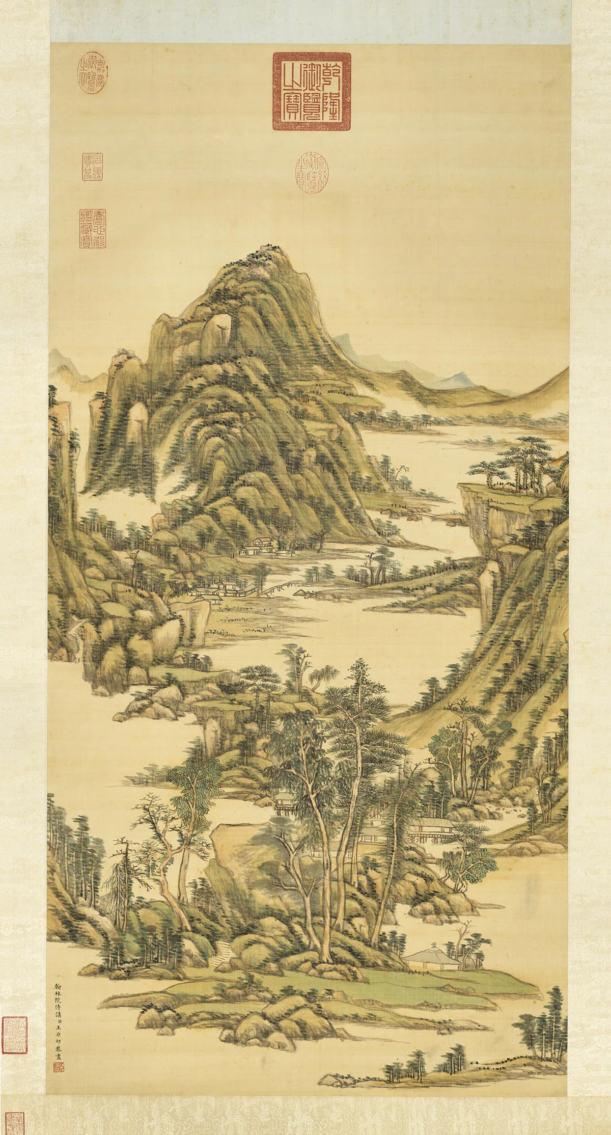 王原祁山水画《平林罨翠图》