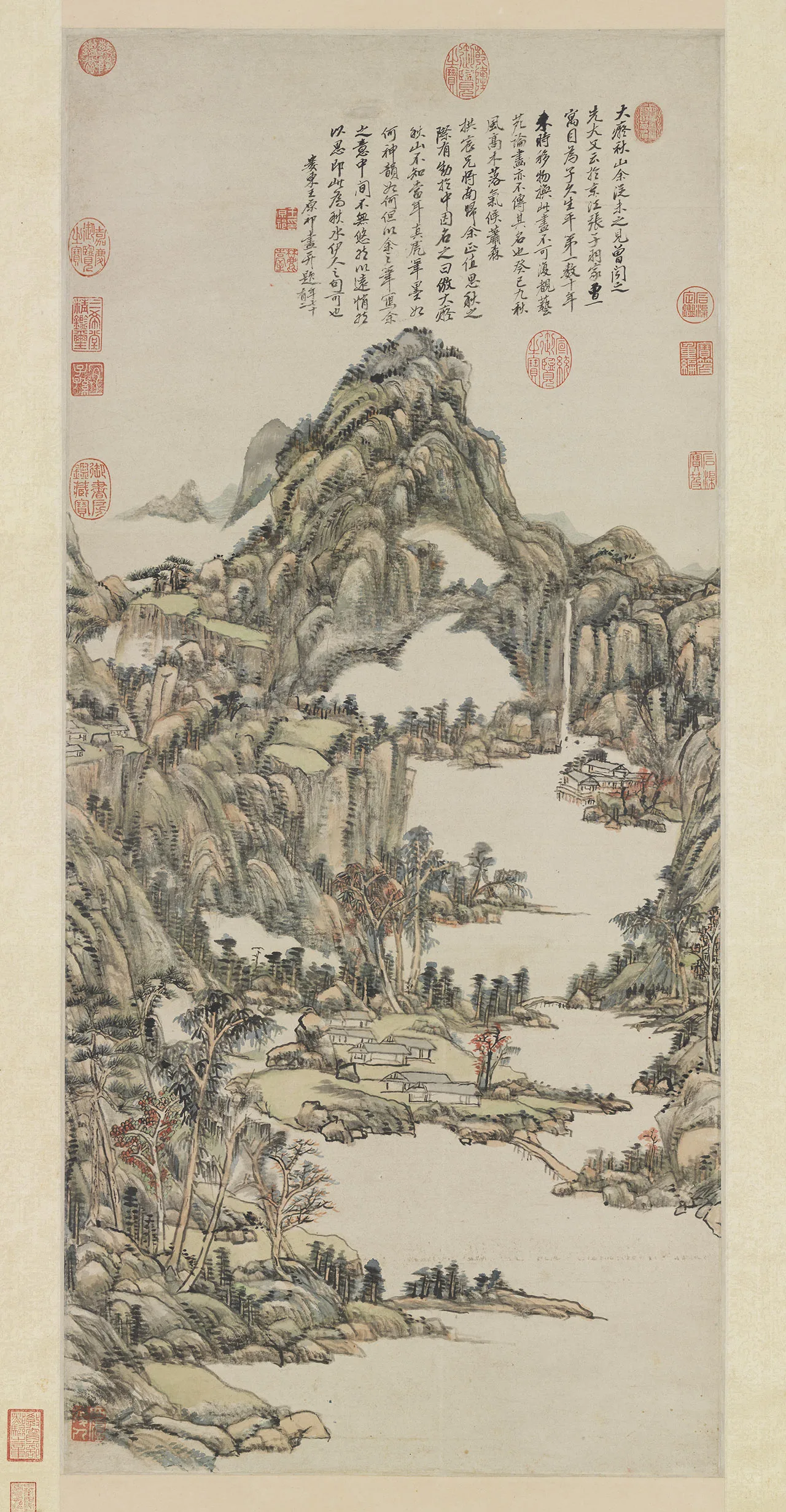 清王原祁仿黄公望秋山图轴