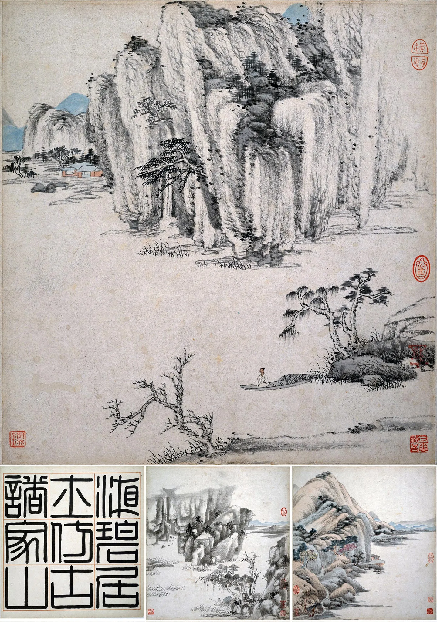 王鉴仿古山水《湘碧居士仿古册》_01