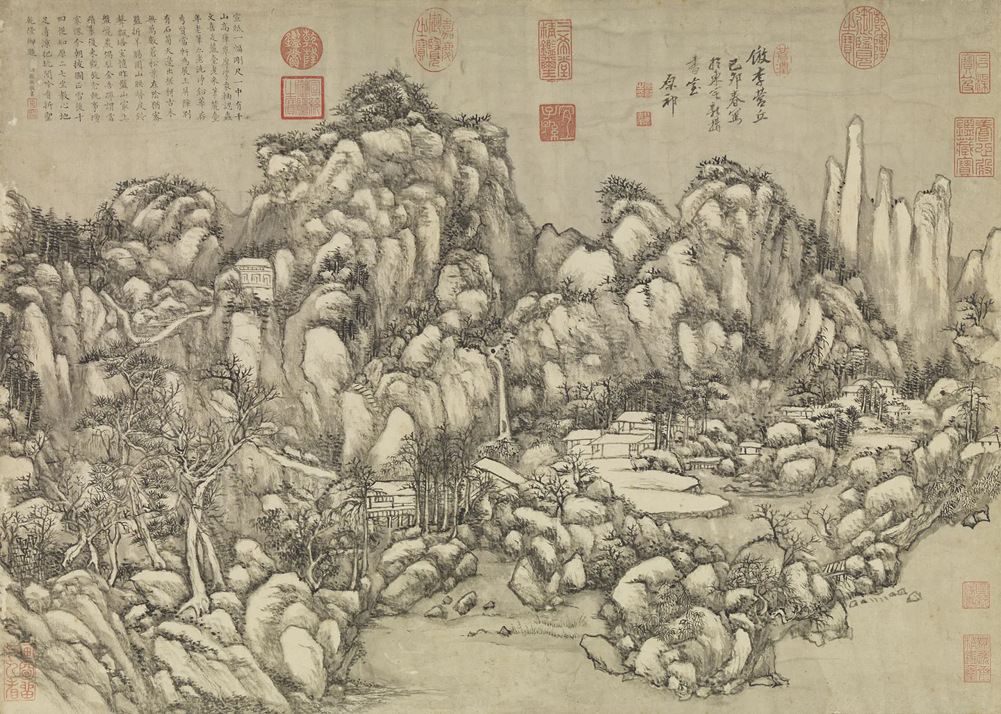 清王原祁仿李营丘笔意轴