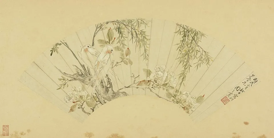 周之冕杨枝小鸟