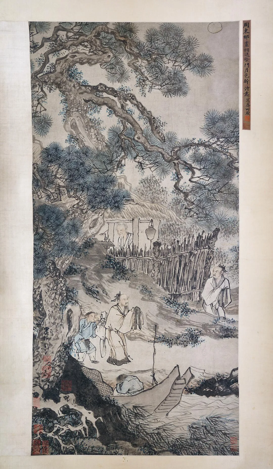 周臣山水人物画《柴门送客图》