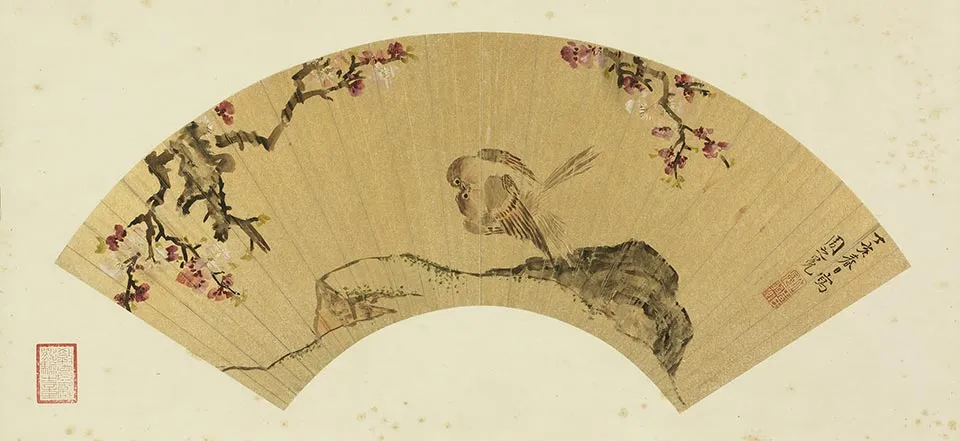 明周之冕桃花双雀