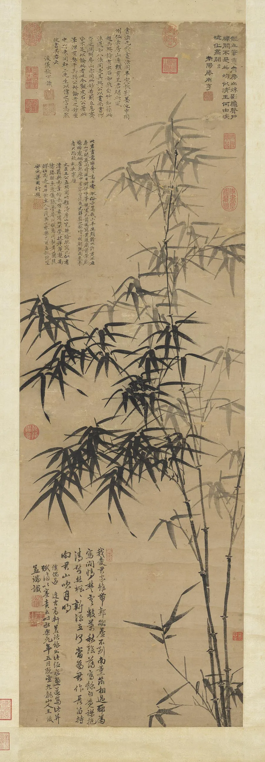 王绂水墨画竹图轴