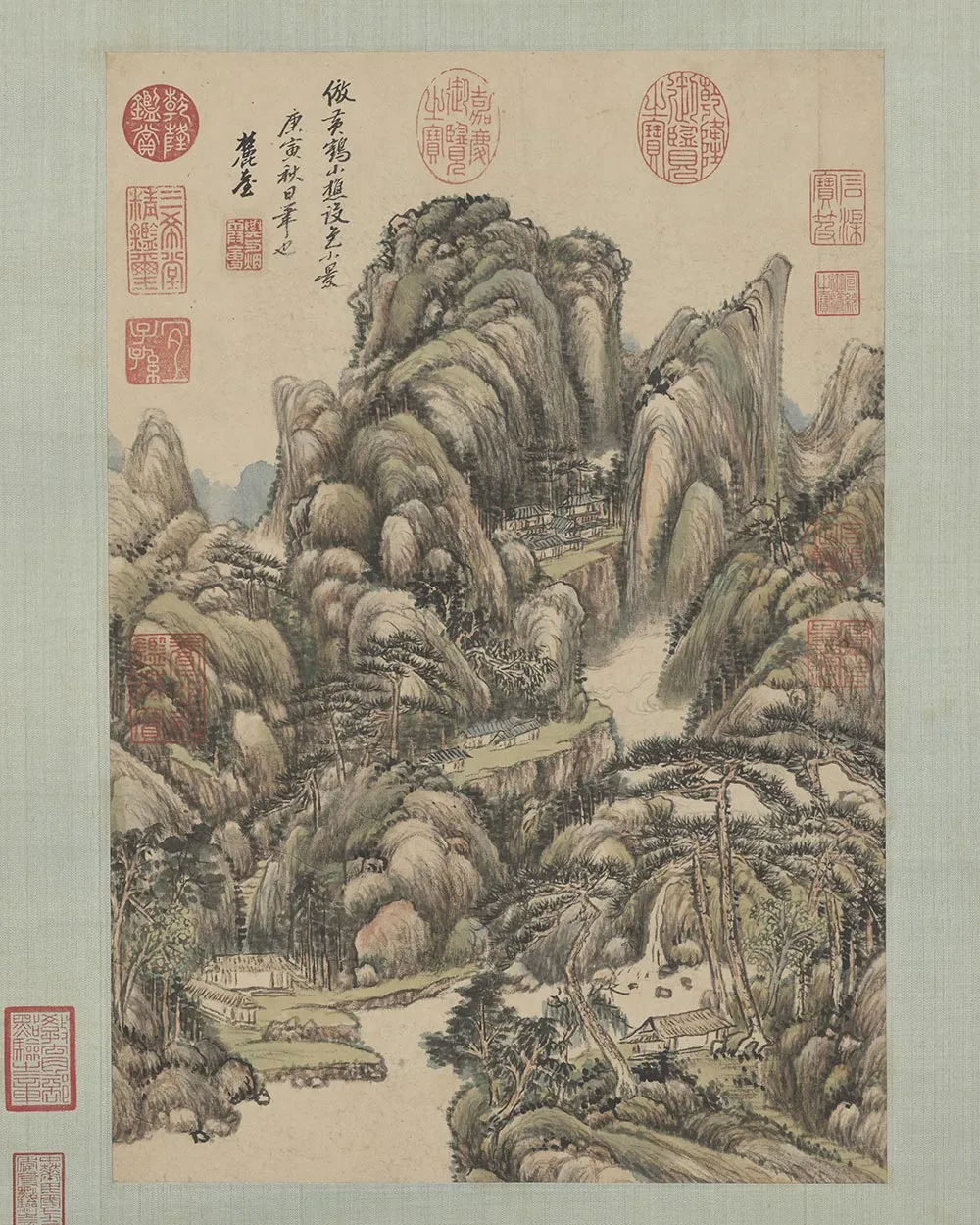 清王原祁仿王蒙山水轴