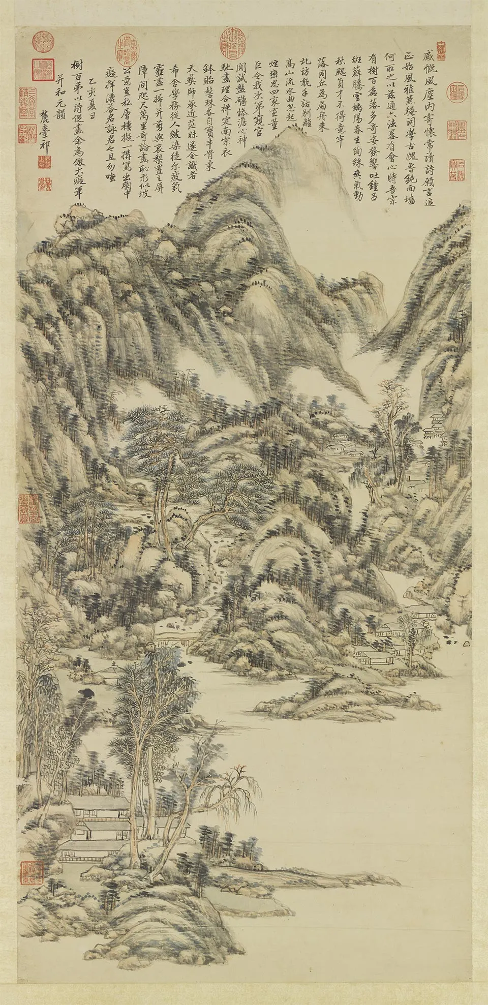 王原祁山水画《仿黄公望山水》