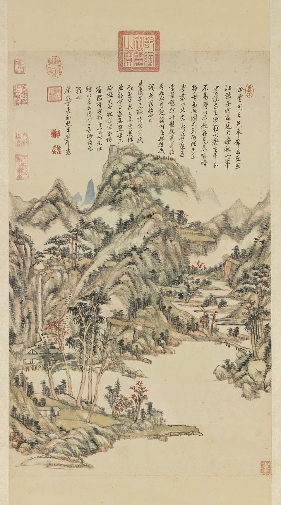 王原祁山水画《仿黄公望秋山图》