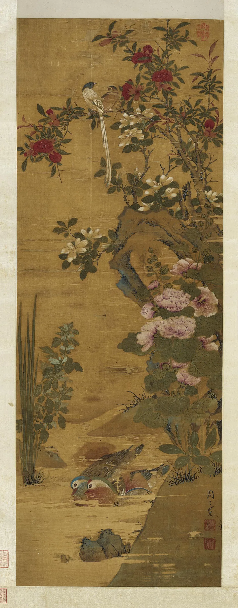 周之冕花鸟画《天中佳卉》轴