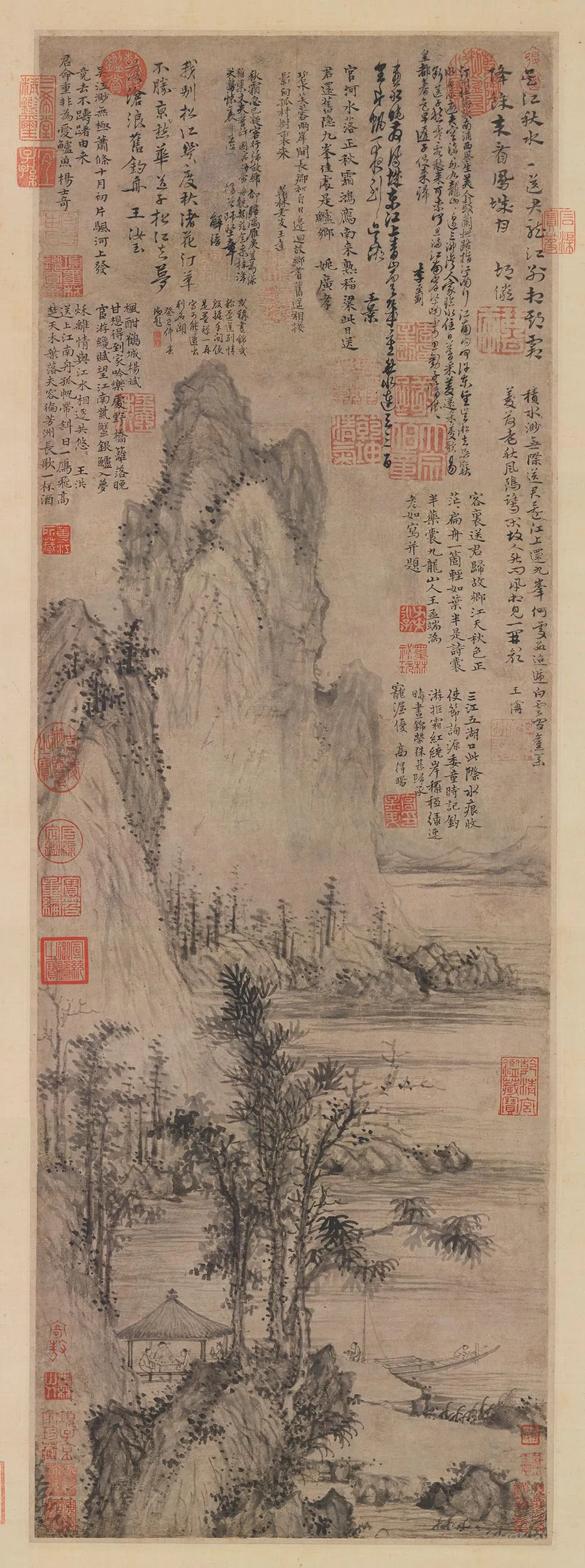 王绂水墨山水《画凤城饯咏图》