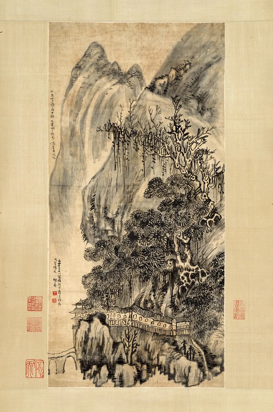 王铎水墨山水图轴