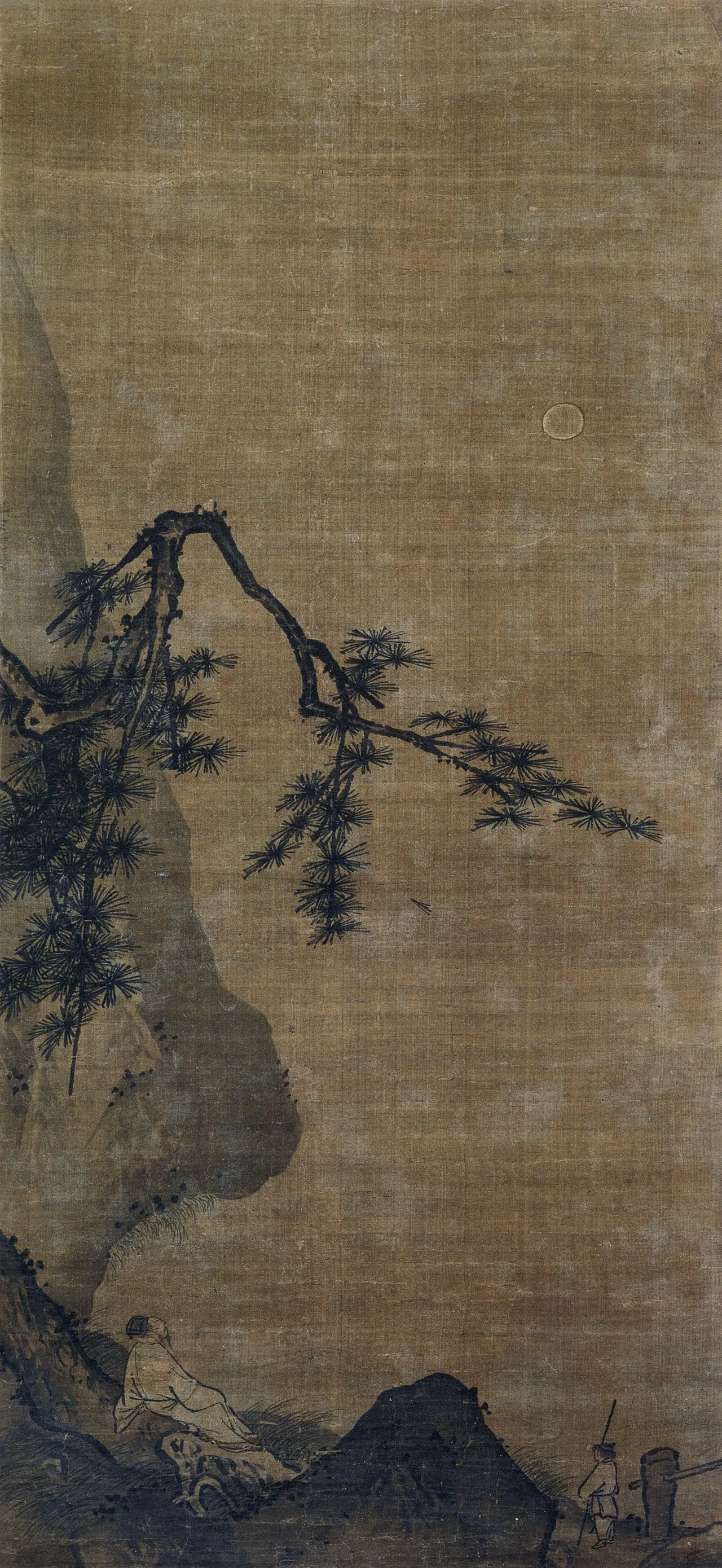 传马远《高士观月图》轴
