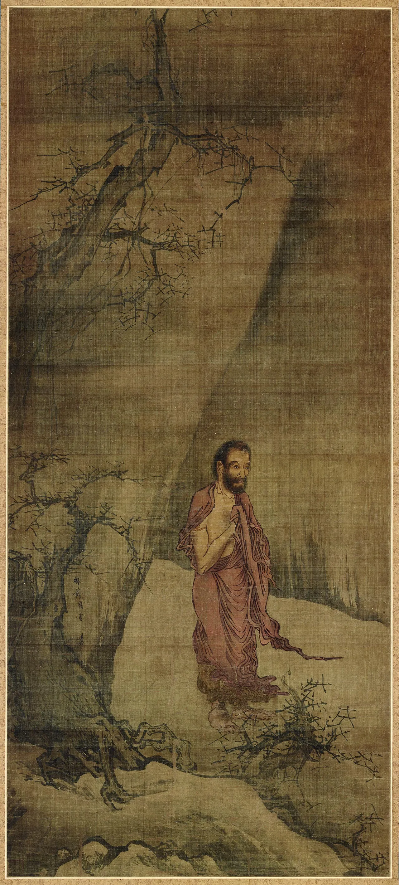 梁楷山水佛道人物画《出山释迦图》