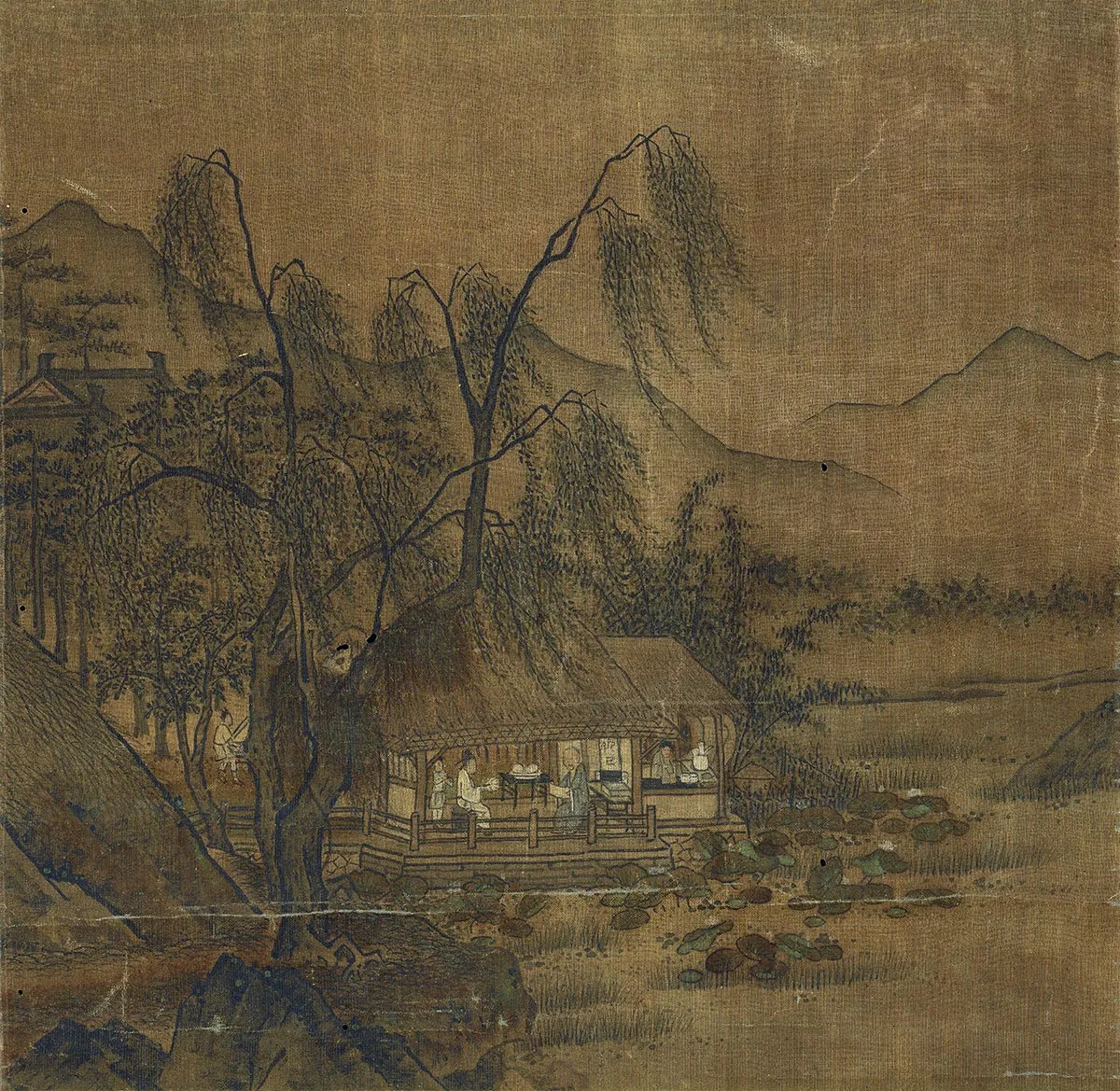 传马远山水《柳塘清话图》页
