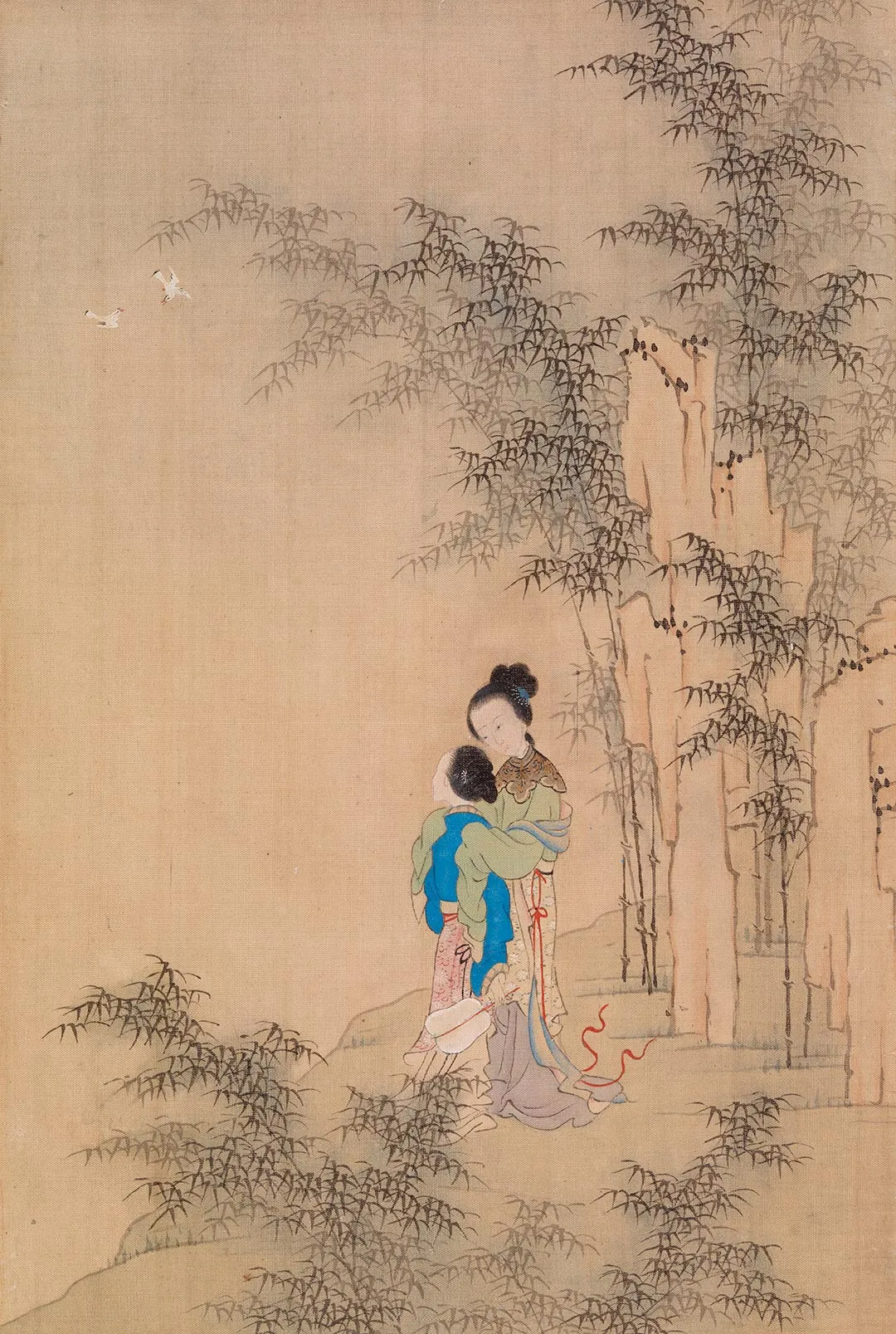 传仇英工笔人物画《修竹仕女图》页