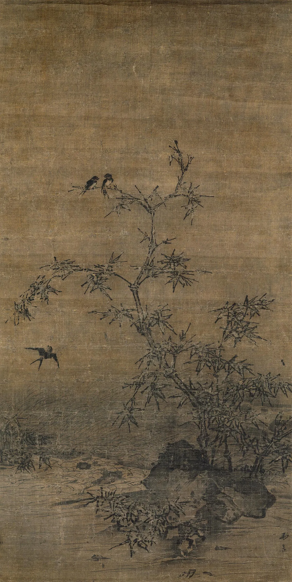 传马远《竹燕图》轴