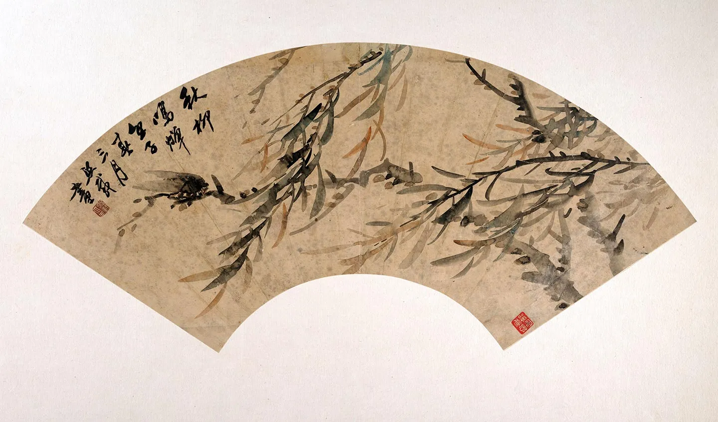 吴熙载(吴让之)蝉柳扇面画