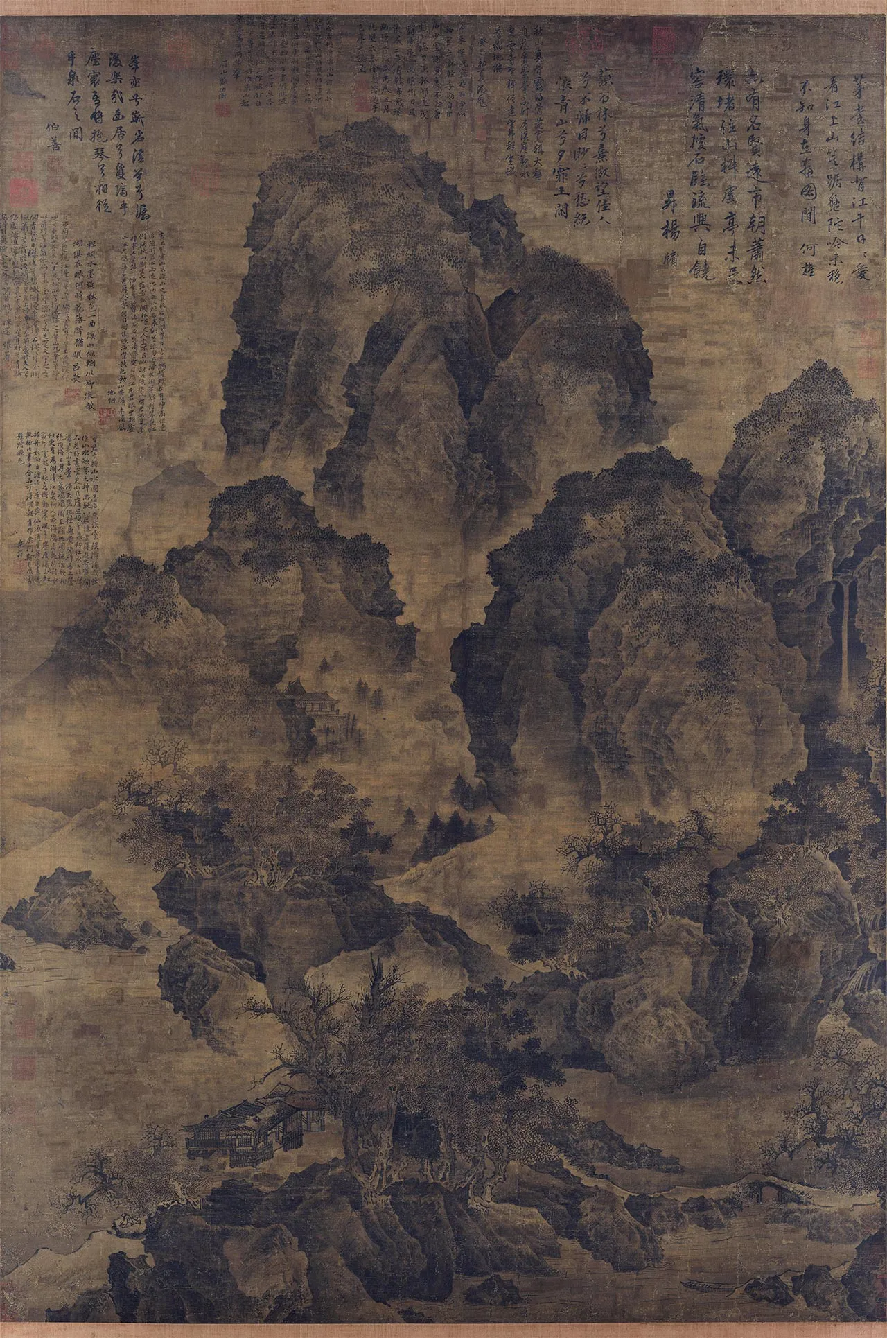 传范宽山水画《临流独坐图》轴