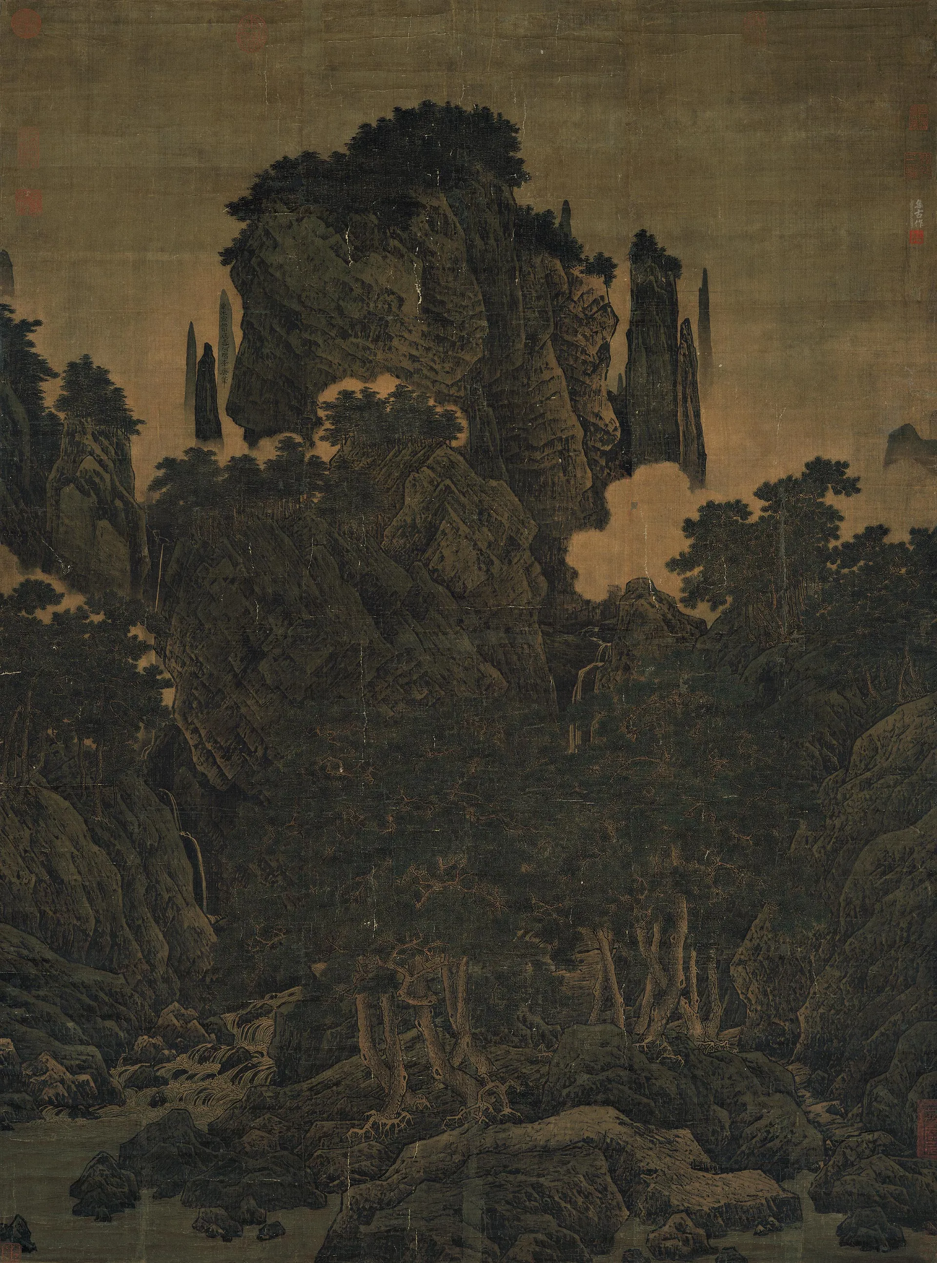 李唐《万壑松风图》轴- 国画作品高清大图下载- 集古作网