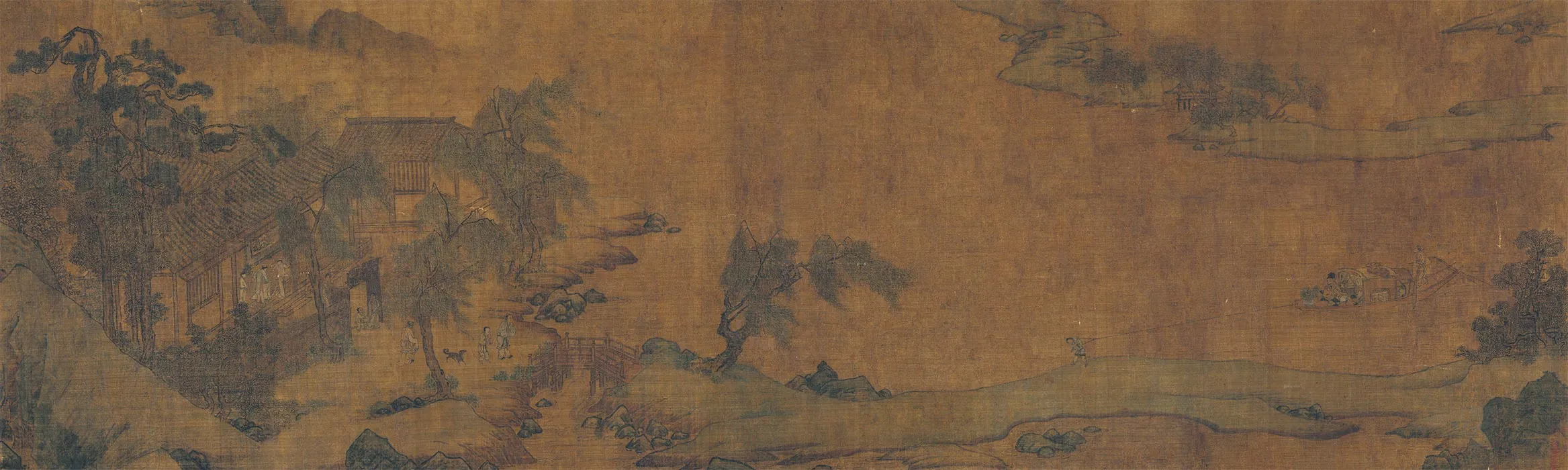 传陆探微山水人物画《归去来辞图》卷