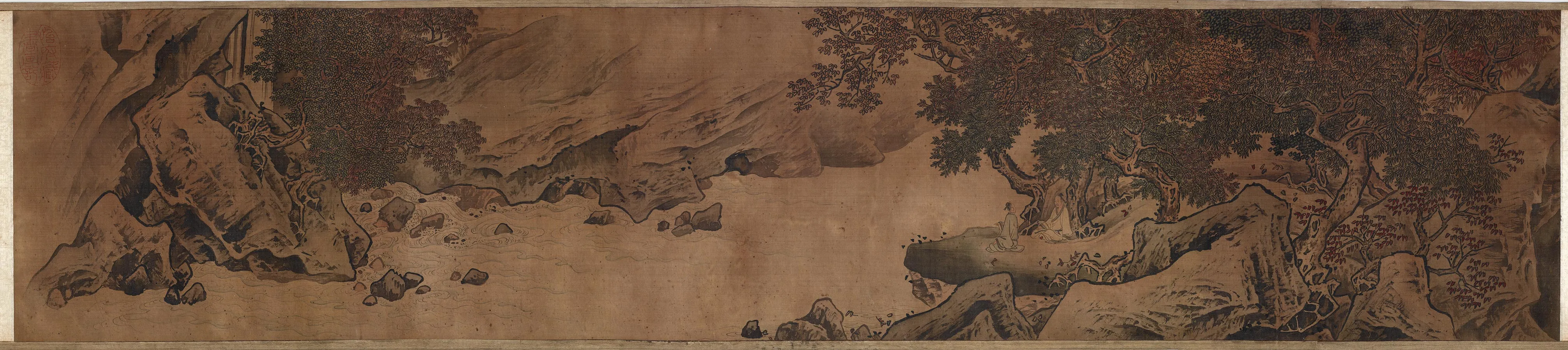 明人《仿李唐濠濮图》秋景山水画卷