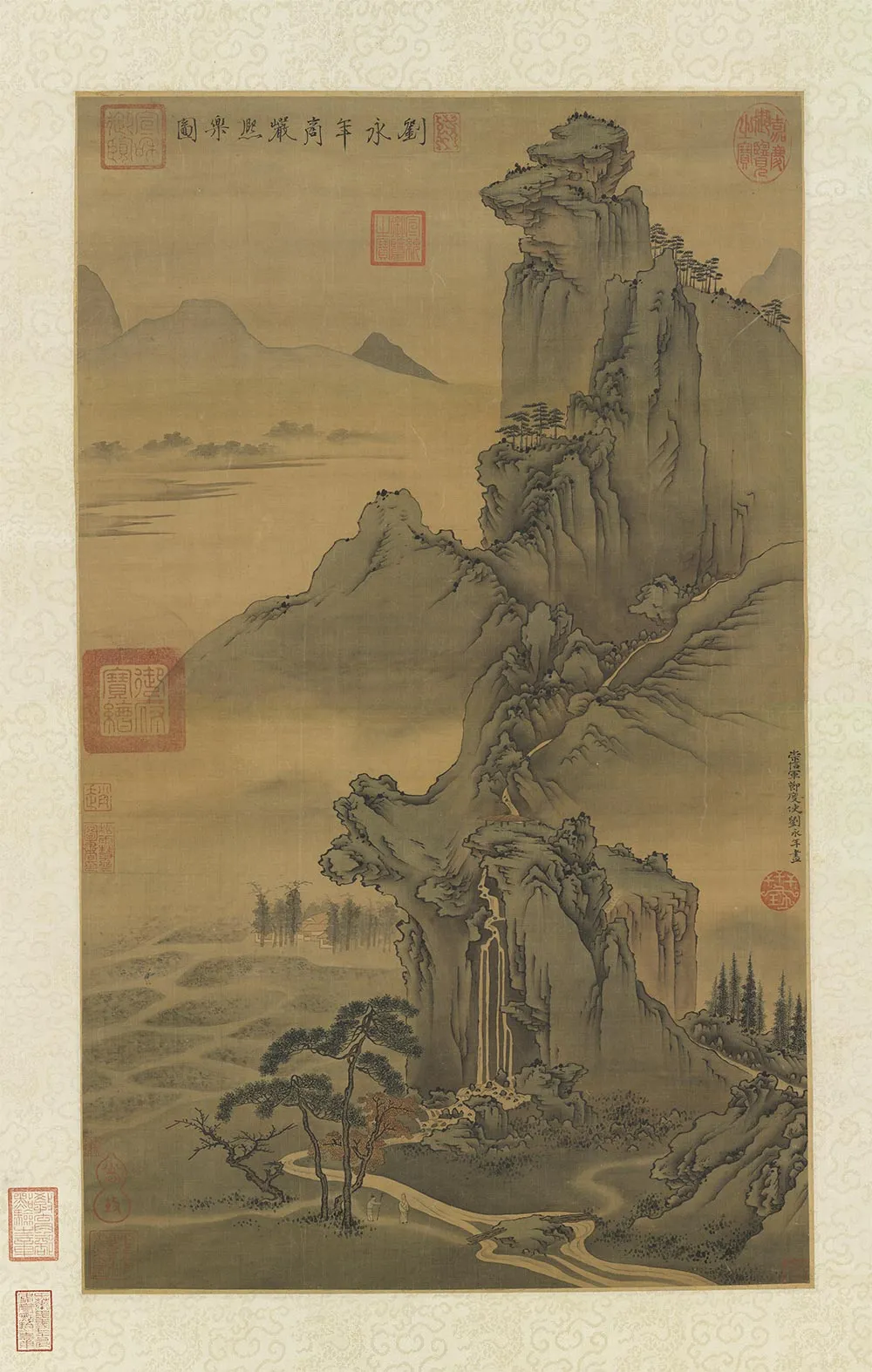 传刘永年山水画《商岩熙乐图》