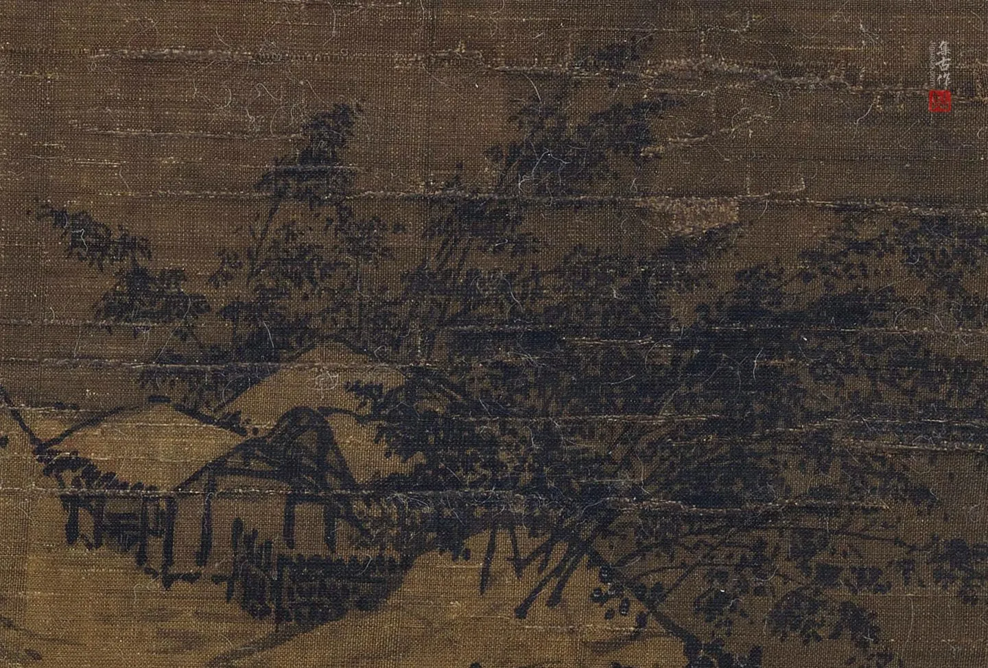 传夏圭山水轴（王铎鉴定题跋） - 国画作品高清大图下载- 集古作网